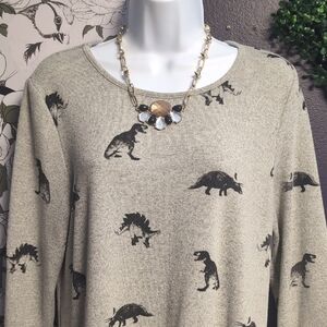 Whimsey Dinosaur Print Tunic Top